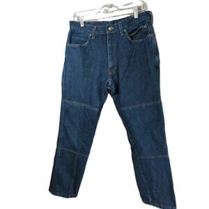Draggin Jeans Mens 34x30 (32x28) Blue Kevlar Lined Knee and Seat Motorcycle Vtg
